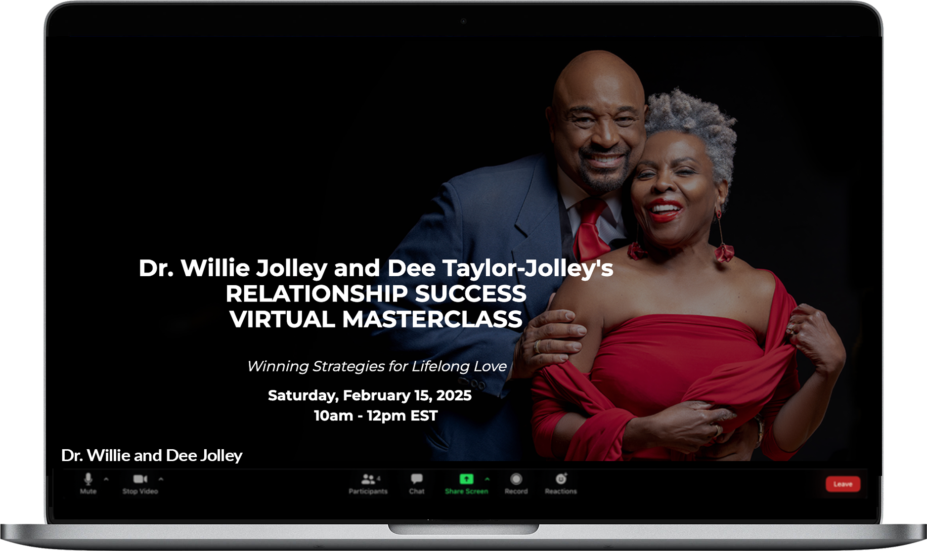 image of dr. willie and dee jolley on zoom